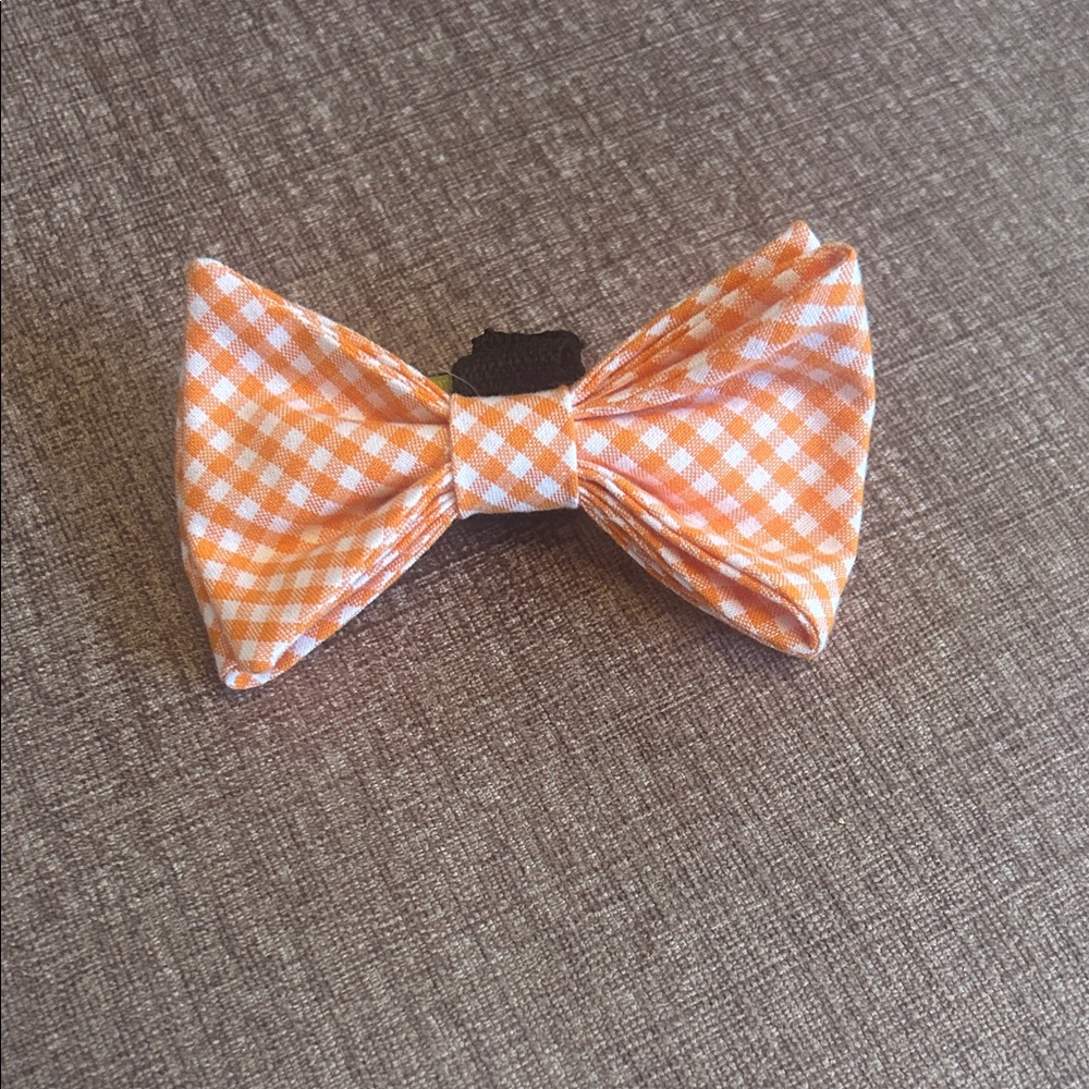 Orange Gingham Bow Tie for Dog